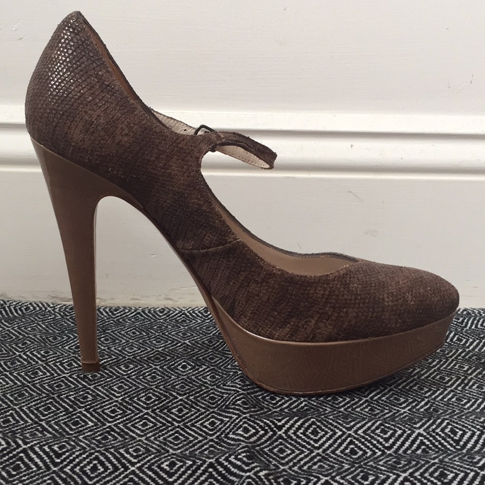 Rebecca Sanver Platform Snakeskin Heels